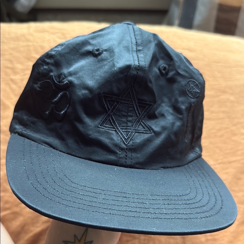 Black Embroidered silk snap back Mister Green Japanese Streetwear